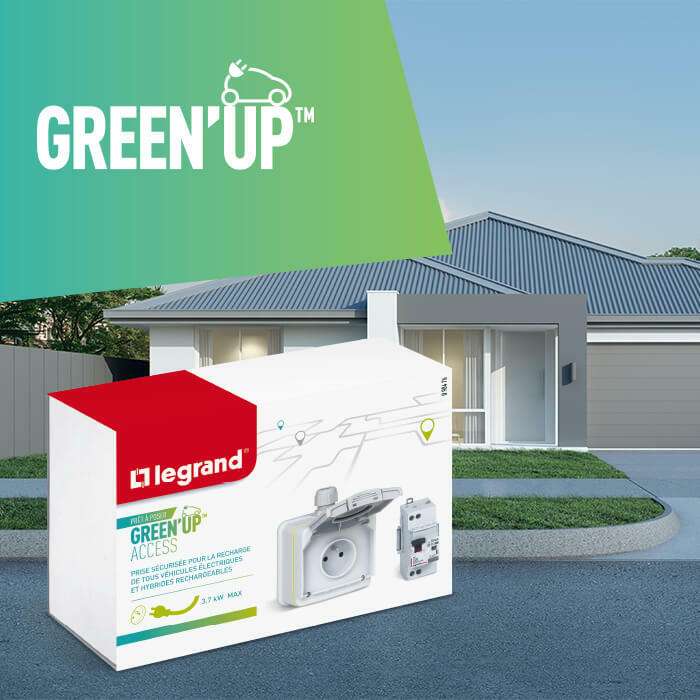 Pack kit Prise véhicule électrique green up GREENUP legrand renforcé neuf -  Équipement auto