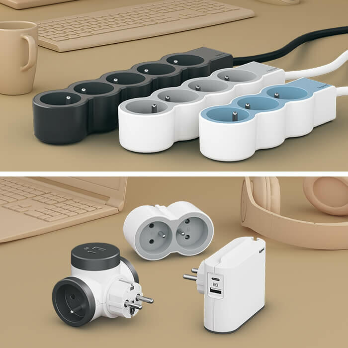 Tour Multiprise, Multi Prises Électriques avec 6 Prises et 4 Ports USB 3M  Multiprise Pare Foudre Prise Multiple avec Interrupteur Protection Contre  Les Surcharges pour Maison Bureau