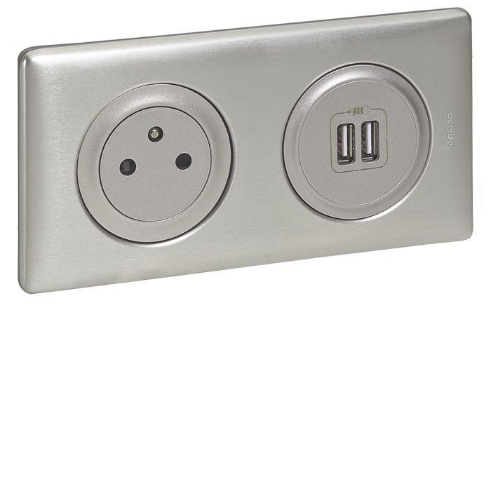 prise double usb celiane titane 700x700