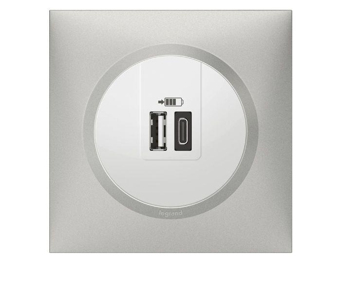 prise usb usb type c dooxie carre aluminium 700x600