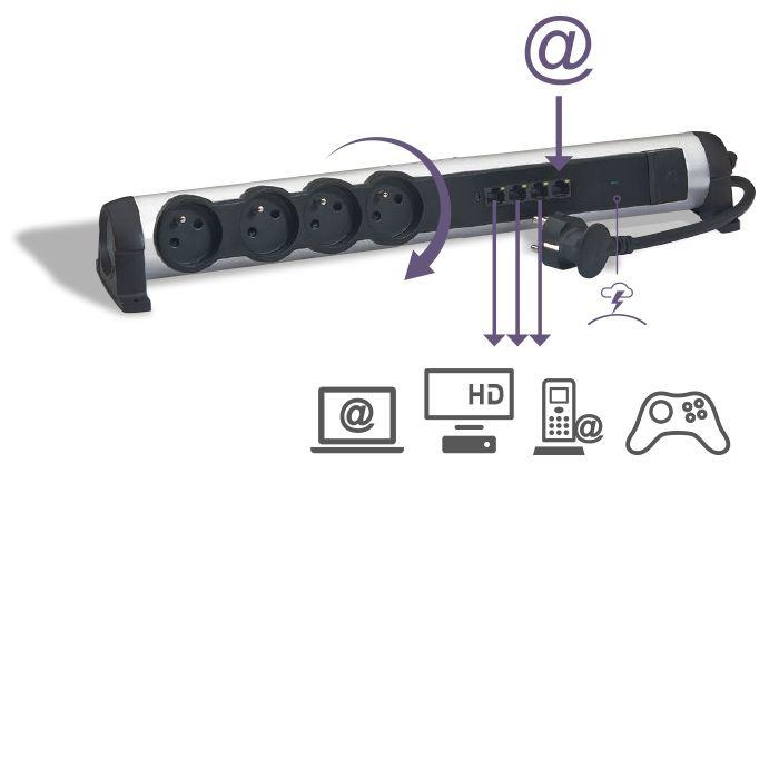 Multipliez vos accès internet filaires grâce à la rallonge multiprise  switch RJ 45 - particulier