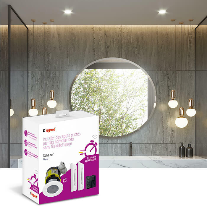 sdb beige miroir rond kit 3spots led modulup blanc 700x569